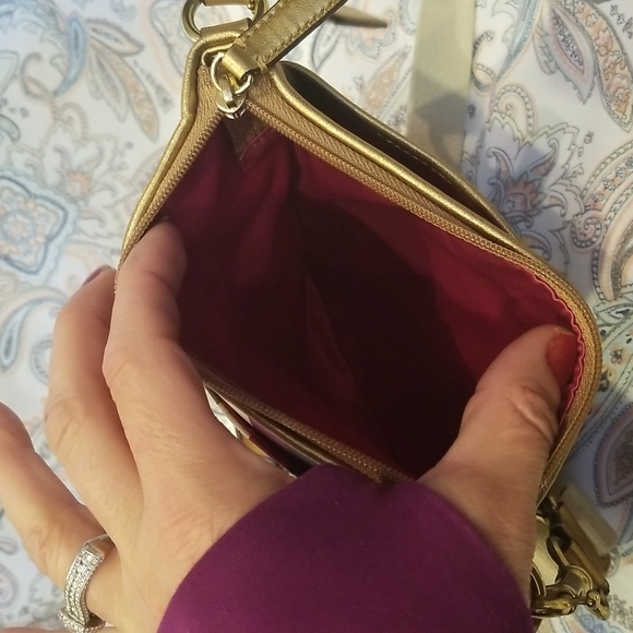 Beautiful Striped Coach Crossbody Purse, wristlet & ID Card Holder - Picture 8 of 10